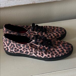 Vans Pink and Black Leopard Sneakers